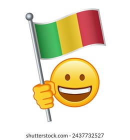 Emoji with Mali flag Large size of yellow emoji smile