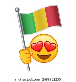 Emoji with Mali flag Large size of yellow emoji smile