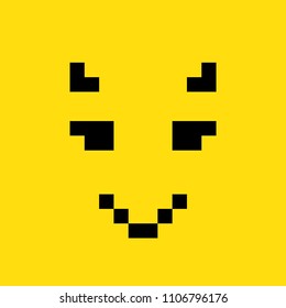 emoji malicious look, devil emoticon for internet applications, editable vector