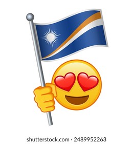 Emoji with Marshall Islands flag Large size of yellow emoji smile