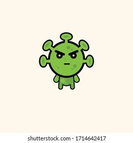 Emoji mascot virus Vector Design Illustration