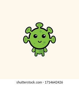 Ilustración de diseño de vectores de virus de mascota Emoji