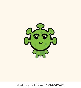 Emoji mascot virus Vector Design Illustration
