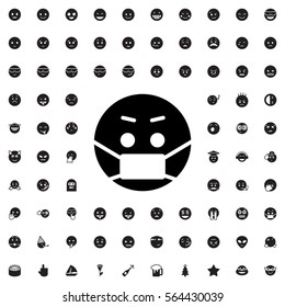 emoji in mask icon illustration isolated vector sign symbol