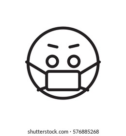 emoji in mask icon illustration isolated vector sign symbol