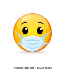 Emoji Medical Mask Emoticon Surgical Mask Stock Vector (Royalty Free ...