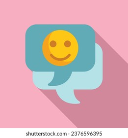 Emoji messaging icon flat vector. Social media. Online chat