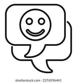 vector de contorno de icono de mensajería Emoji. Medios sociales. Chat en línea