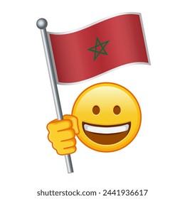 Emoji with Morocco flag Large size of yellow emoji smile