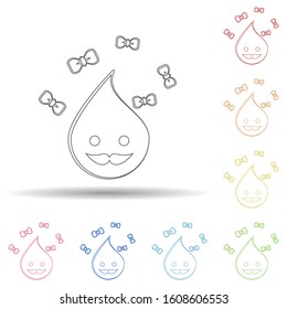 Emoji moustache in multi color style icon. Simple thin line, outline vector of emoji icons for ui and ux, website or mobile application