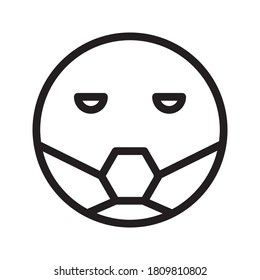 Emoji with mouth mask - face with closed eyes wearing a surgical mask. vector illustration on white background