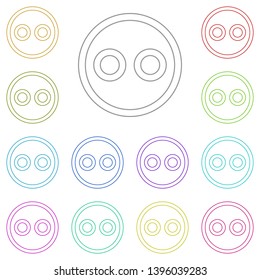 emoji multi color icon. Simple thin line, outline vector of web icons for UI and UX, website or mobile application