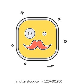 Emoji mustache icon design vector