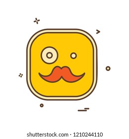 Emoji mustache icon design vector