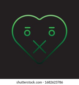 emoji muted nolan icon. Simple thin line, outline vector of heart emotions icons for ui and ux, website or mobile application