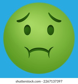 Ilustración del vector de la cara verde de Emoji