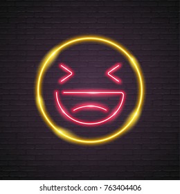 Emoji Neon Light Glowing Graphic Vector illustration