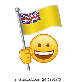 Emoji with Niue flag Large size of yellow emoji smile