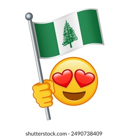 Emoji with Norfolk Island flag Large size of yellow emoji smile