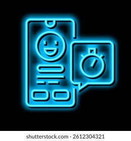 emoji offer ephemeral neon light sign vector. emoji offer ephemeral illustration
