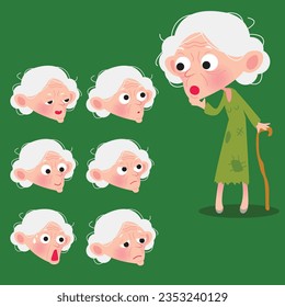 emoji old woman lady face
