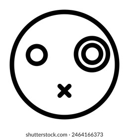 Emoji One Eye Brille Vektorgrafik Line Icon Design