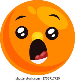 Emoji with open mouth, illustration, vector on white background