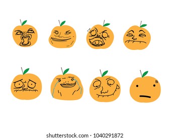 Emoji Orange Vector Illustration for cardboard artwork design & Magazine 
