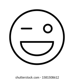 Emoji outline icon vector illustration logo template for many purpose.Isolated on white background