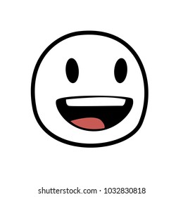 emoji outline surprised. Isolated Vector Illustration. 