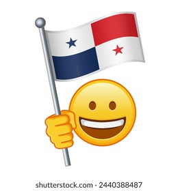Emoji with Panama flag Large size of yellow emoji smile