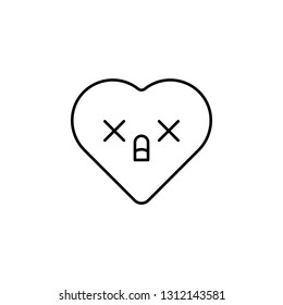 emoji panic icon. Element of heart emoji for mobile concept and web apps illustration. Thin line icon for website design and development, app development