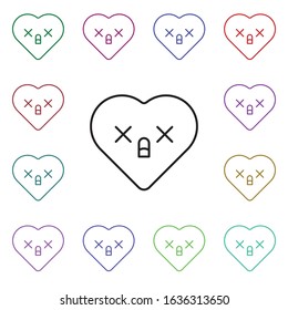 Emoji panic multi color style icon. Simple thin line, outline vector of heart emotions icons for ui and ux, website or mobile application