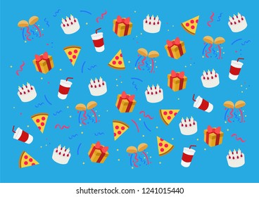 Emoji party pattern vector