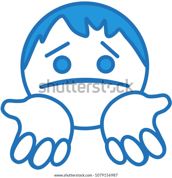 Emoji Poor Sorry Man Standing On Stock Vector (Royalty Free) 1079156987
