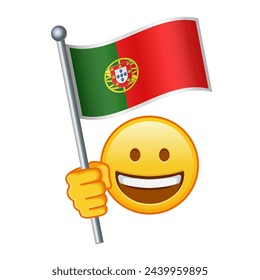Emoji with Portugal flag Large size of yellow emoji smile