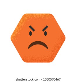 Emoji Pouting Face Vector Illustration Yellow Hexagon Emoji