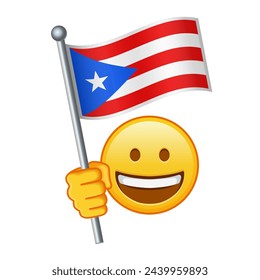 Emoji with Puerto Rico flag Large size of yellow emoji smile