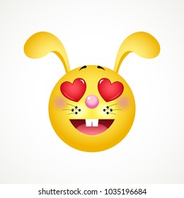 Emoji Rabbits Face Love Vector Illustration Stock Vector (Royalty Free ...