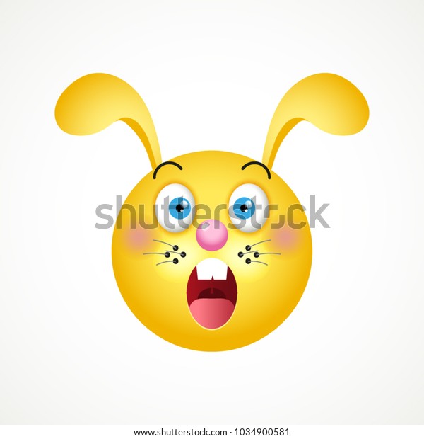 Emoji Rabbits Face Surprise Shock Vector Stock Vector (Royalty Free ...