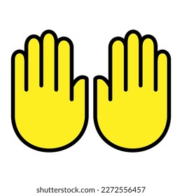 Emoji Raising Hands Isolated Vector Illustration On White Background. Icon Emoticon