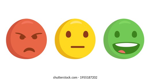 Emoji Ranking Satisfaction Illustration Symbols. Head Emoticon Measurement Concept Icons.