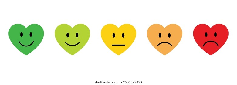 emoji, rating emoji in heart, feedback emojis in heart, very happy emojis, happy emojis, bad and very bad emojis, rating emoji