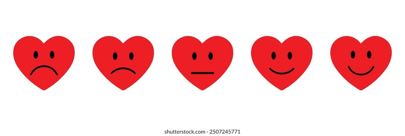 emoji, rating emoji in heart, feedback emojis in heart, very happy emojis, happy emojis, bad and very bad emojis, emoji icons, heart