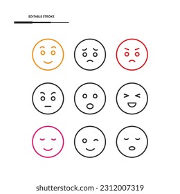 Emoji Reaction Icon Set Vector Design.
