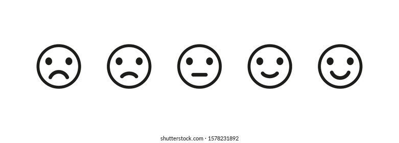 Emoji reaction isolated vector icons. Set of emoji icon. Smile sad face. Angry icon. EPS 10