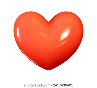 Emoji Red heart. Emotion 3d cartoon icon. Vector illustration