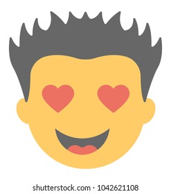 
Emoji representing falling in love concept
