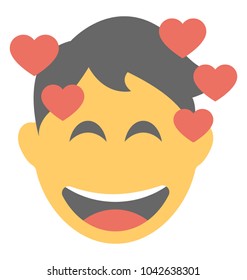 
Emoji representing falling in love concept

