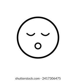 Emoji Resting, icono de las emociones. Yawning con icono de ojos cerrados. Línea simple, expresión de esquema de iconos de estado de ánimo para el sitio web o aplicación móvil en fondo blanco. Ilustración vectorial. Archivo EPS 23.